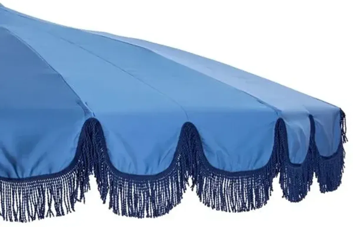 Aya Pagoda Fringe Patio Umbrella - Blue/Navy