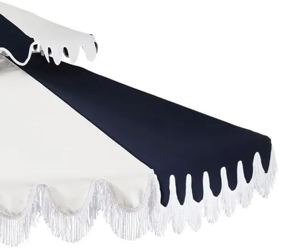 Ginny Two-Tier Patio Umbrella - Navy/White - Blue