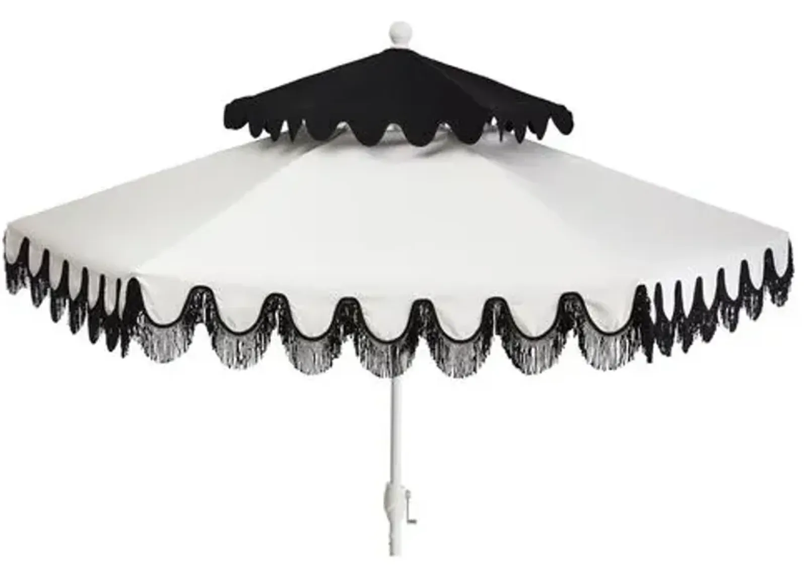 Ginnny Two-Tier Patio Umbrella - Black/White