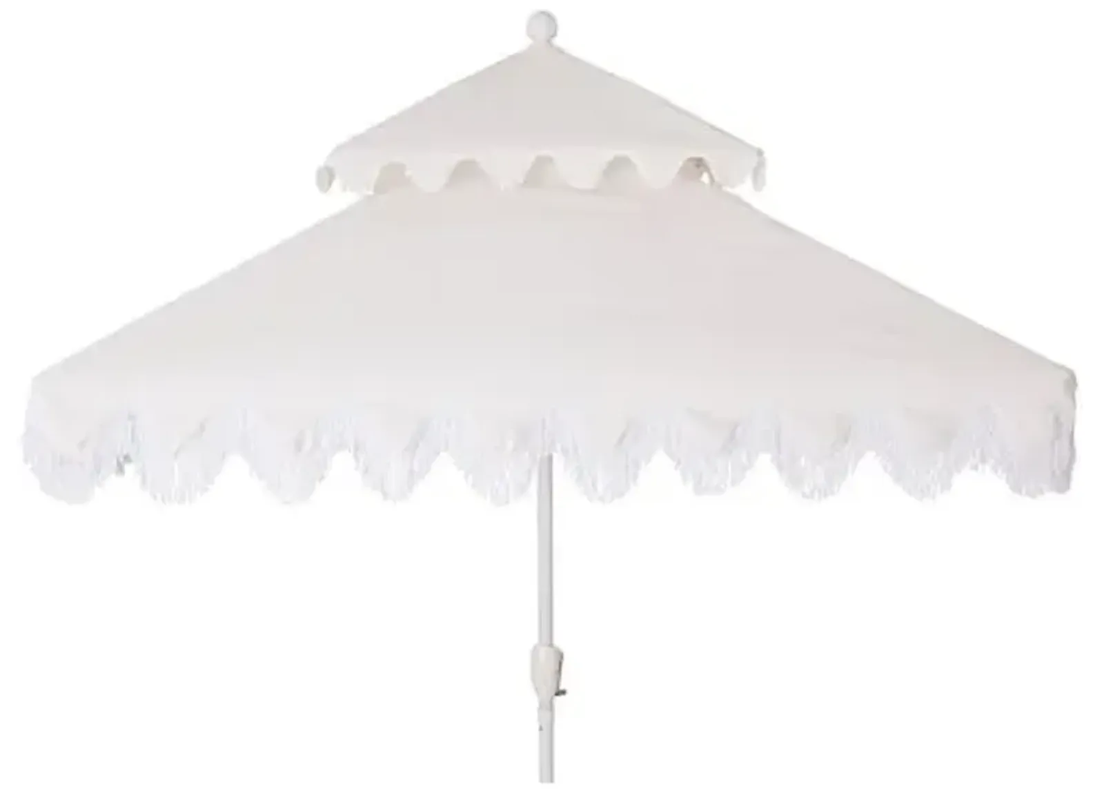 Hannah Two-Tier Square Patio Umbrella - White