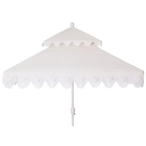 Hannah Two-Tier Square Patio Umbrella - White