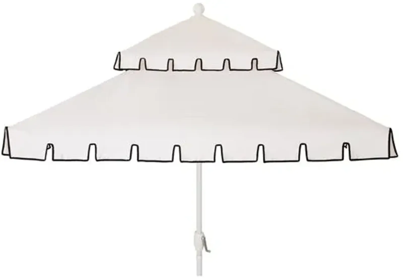 Liz Two-Tier Square Patio Umbrella - White/Black