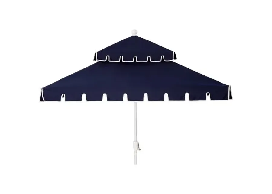 Liz Two-Tier Square Patio Umbrella - Navy - Blue