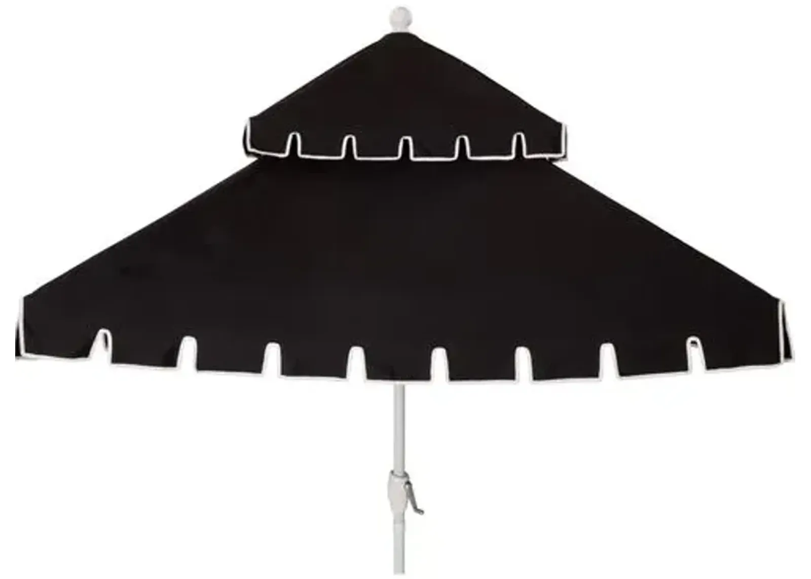 Liz Two-Tier Square Patio Umbrella - Black