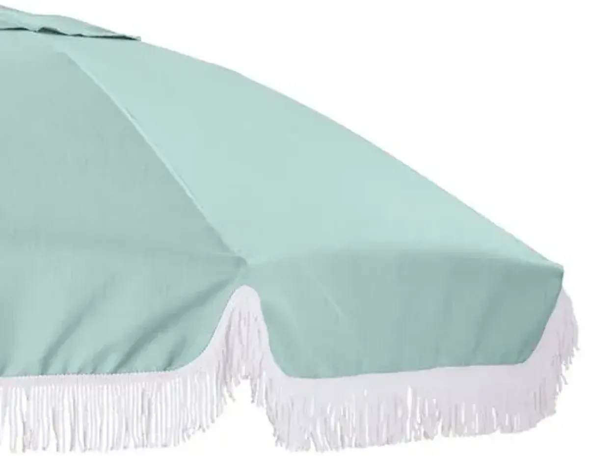 Elle Round Patio Umbrella - Mint/White - Green