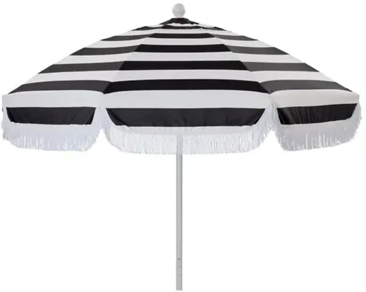 Elle Round Patio Umbrella - Black/White