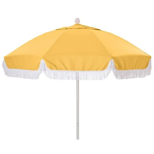 Elle Round Patio Umbrella - Yellow/White