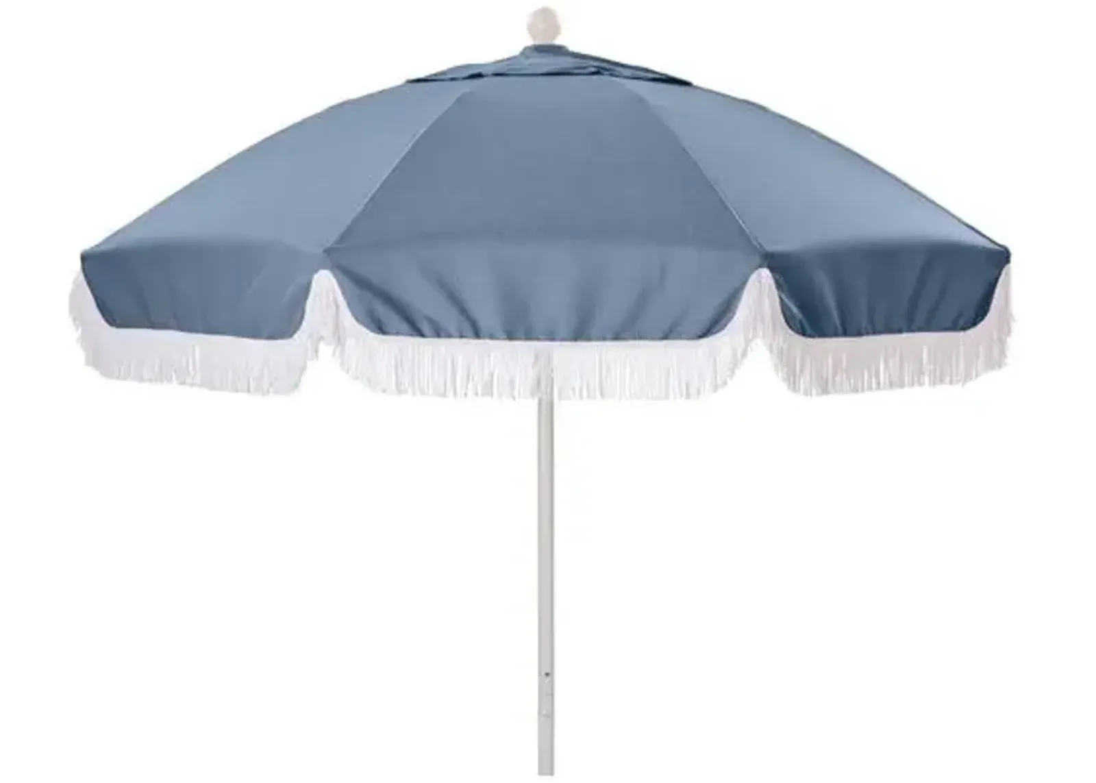 Elle Round Patio Umbrella - Ocean/White - Blue