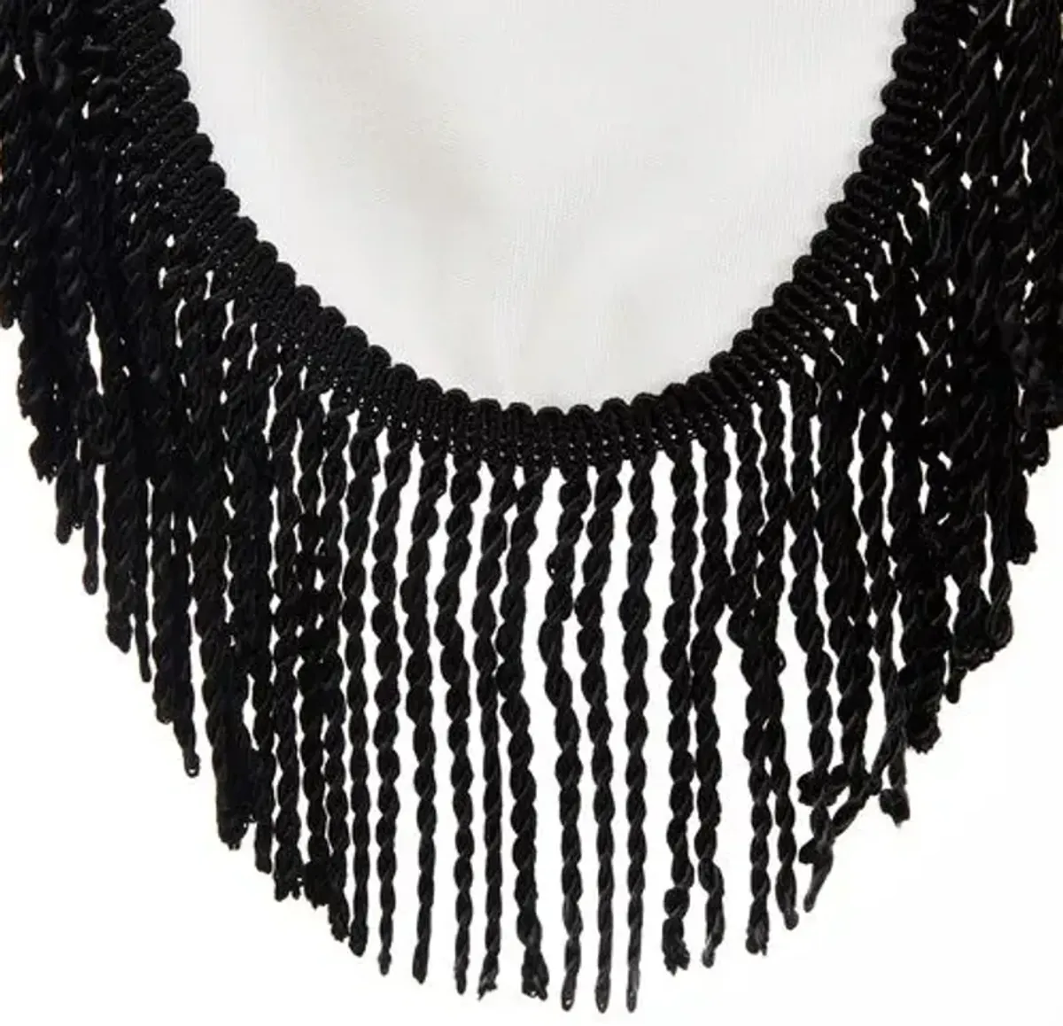 Daiana Fringe Two-Tier Patio Umbrella - Sunbrella - White