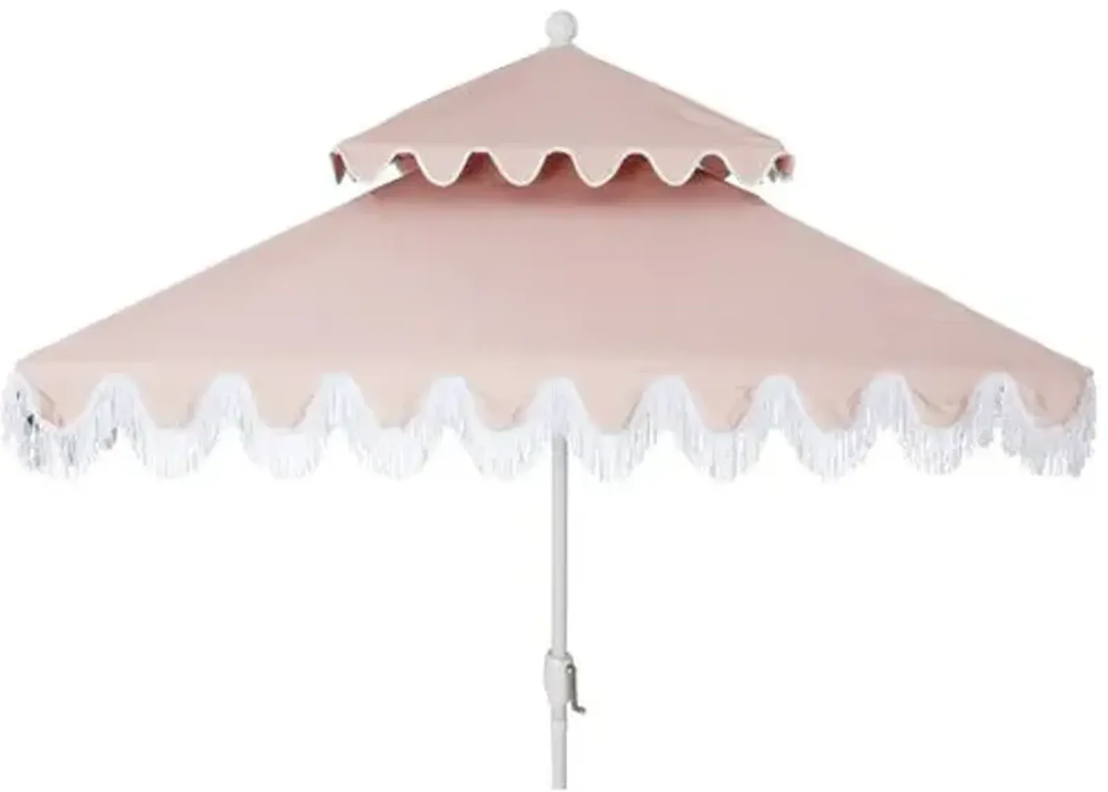 Hannah Two-Tier Square Patio Umbrella - Blush Pink