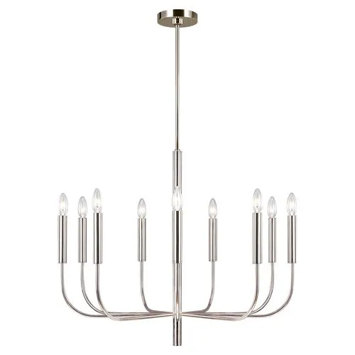 Visual Comfort - Brianna 9-Light Chandelier - Polished Nickel - Silver