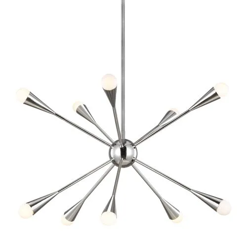 Visual Comfort - Jax 10-Light Chandelier - Polished Nickel - Silver