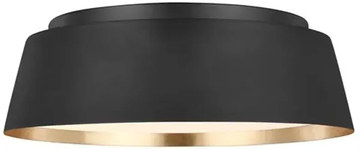 Visual Comfort - Asher 3-Light Flush Mount - Midnight Black