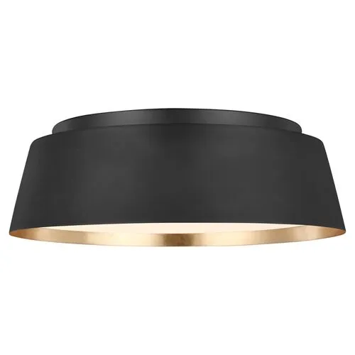 Visual Comfort - Asher 3-Light Flush Mount - Midnight Black