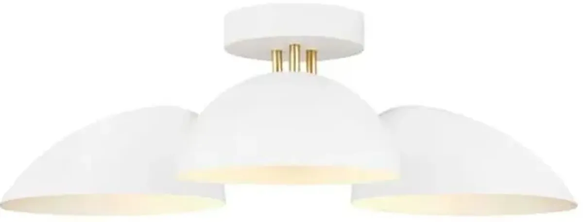 Visual Comfort - Jane 3-Light Flush Mount - Matte White