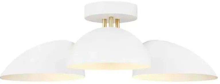 Visual Comfort - Jane 3-Light Flush Mount - Matte White