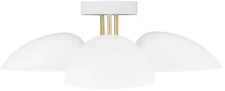 Visual Comfort - Jane 3-Light Flush Mount - Matte White