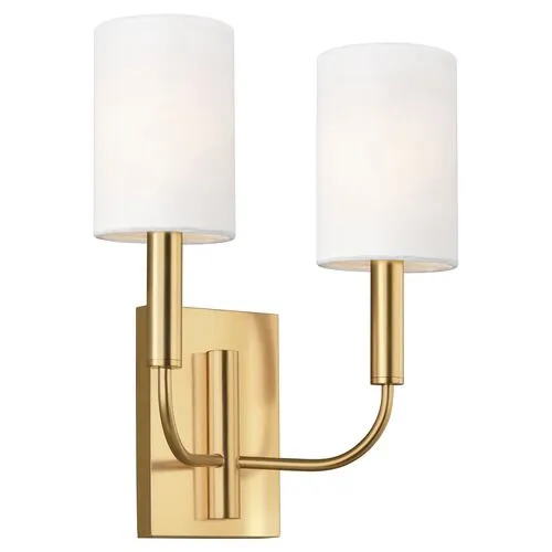 Visual Comfort - Brianna 2-Light Sconce - Burnished Brass - Gold