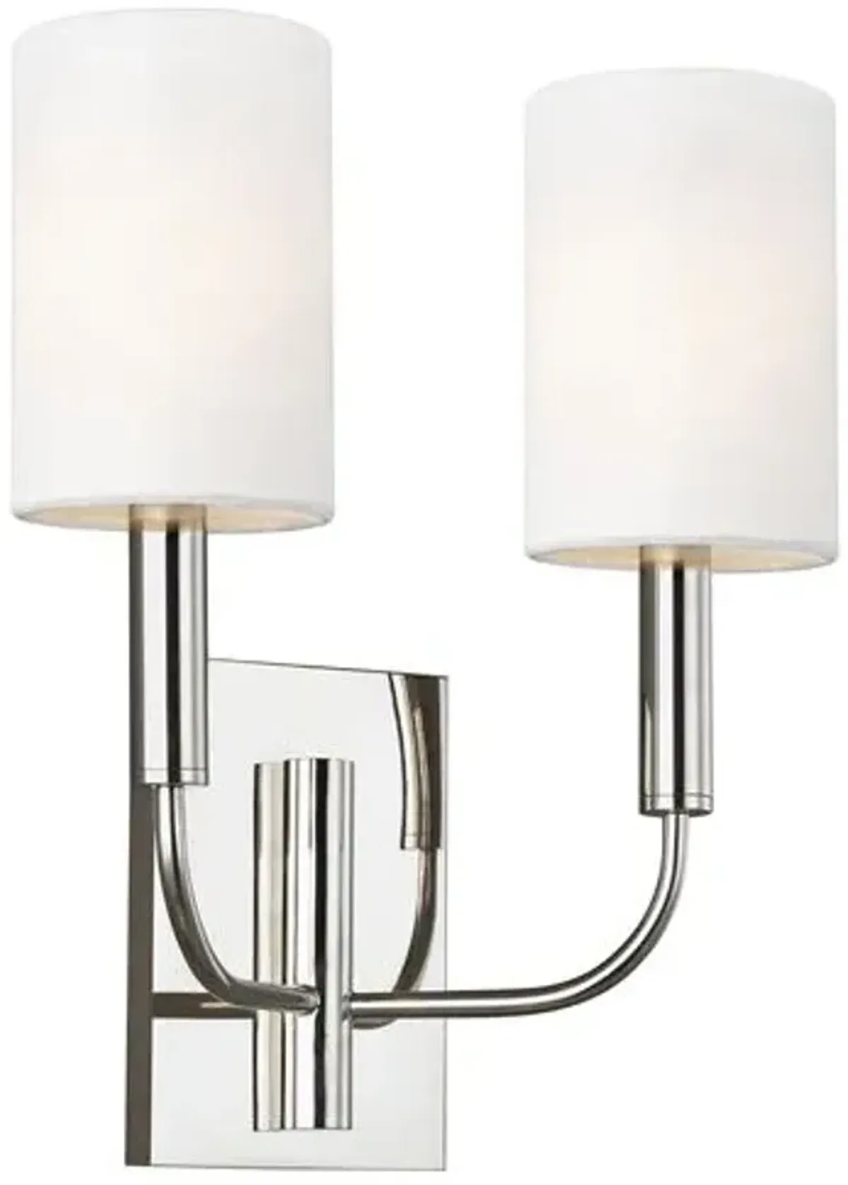 Visual Comfort - Brianna 2-Light Sconce - Polished Nickel - Silver