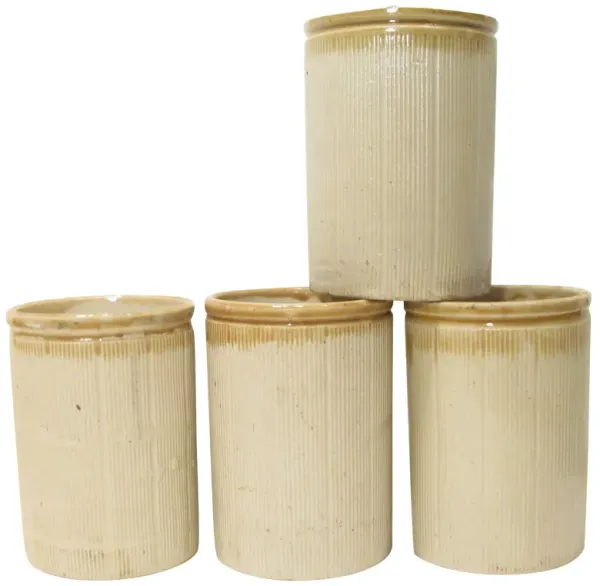 C.1880 English Ironstone Pots, S/4