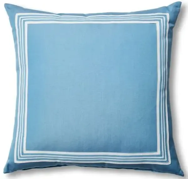 Kit Outdoor Pillow - Blue/White