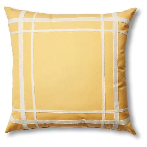 Kit Outdoor Pillow - Yellow/White