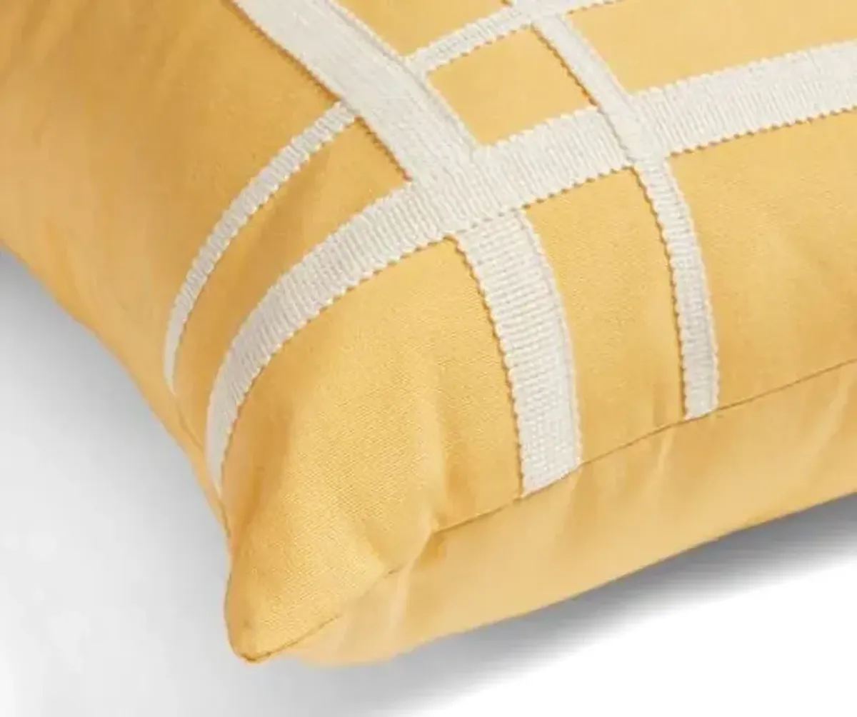 Kit Outdoor Pillow - Yellow/White