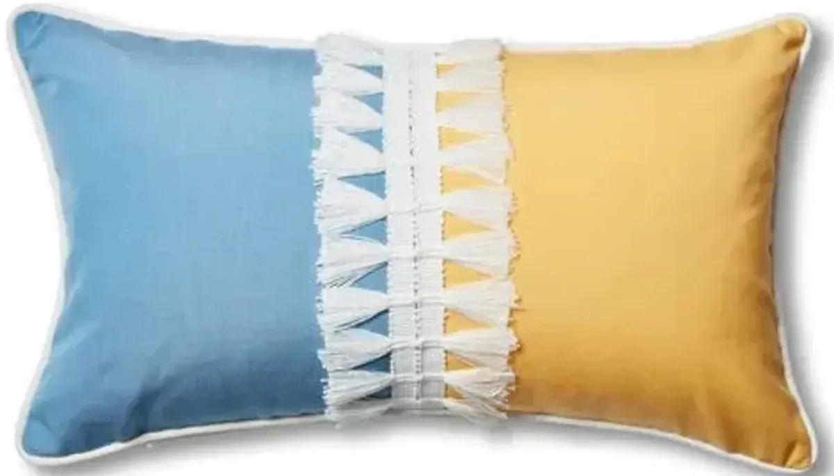 Kit 13x22 Outdoor Lumbar Pillow - Blue/Yellow