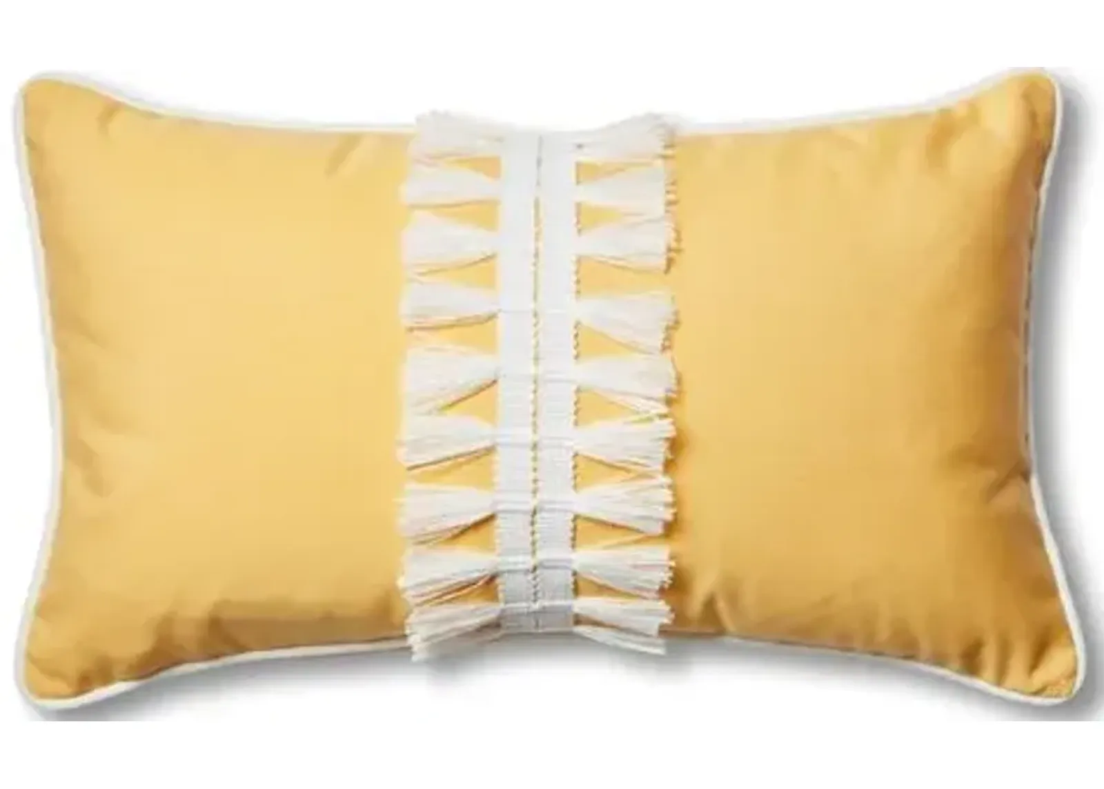 Kit 13x22 Outdoor Lumbar Pillow - Yellow/White