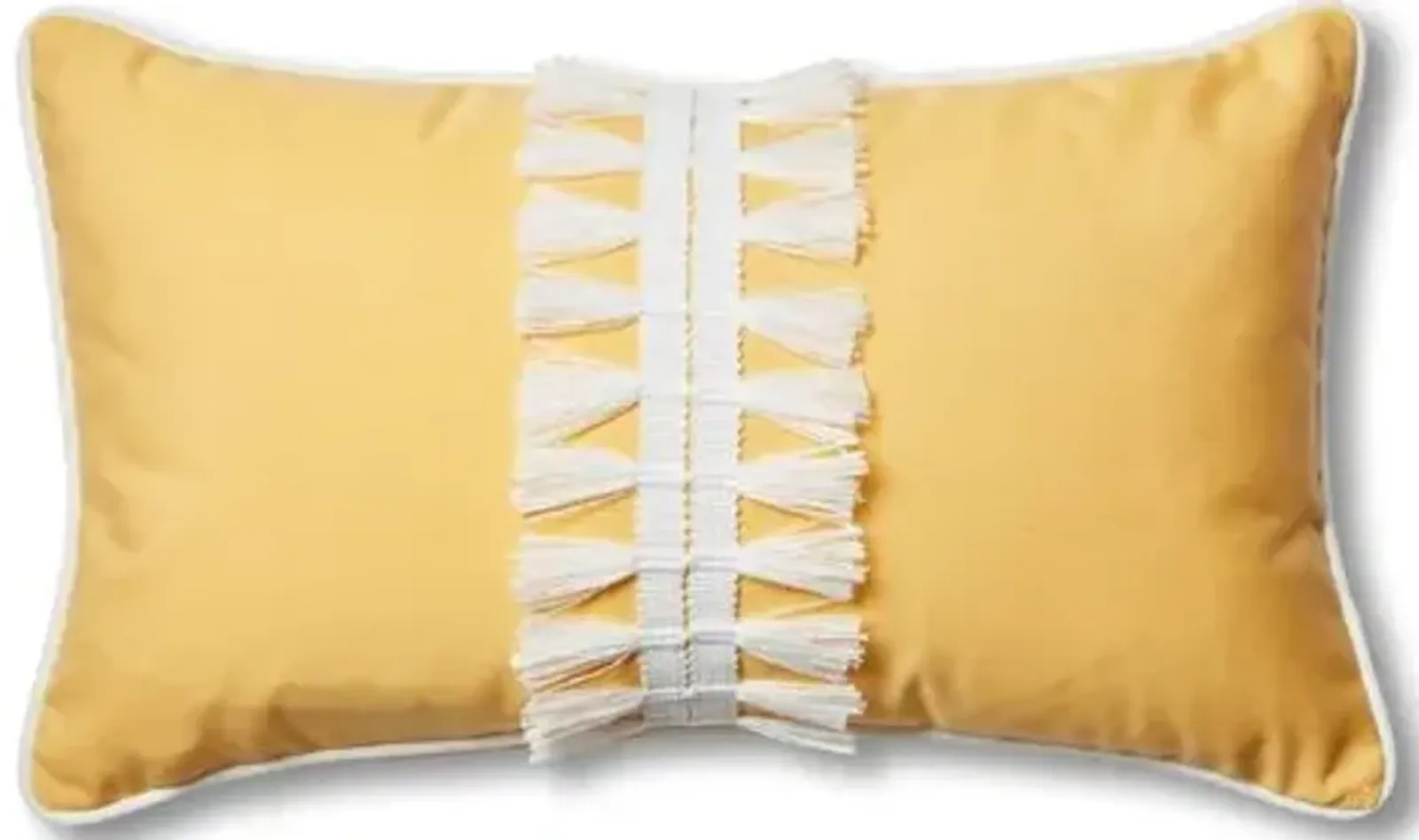 Kit 13x22 Outdoor Lumbar Pillow - Yellow/White