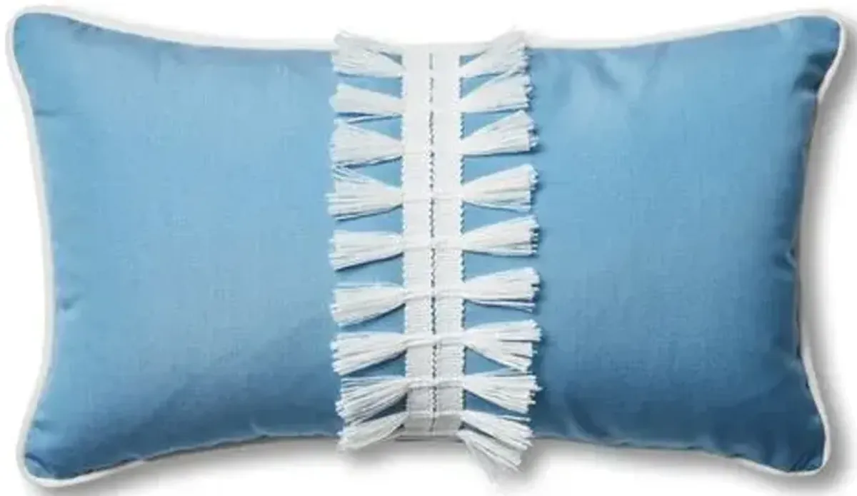 Kit 13x22 Outdoor Lumbar Pillow - Blue/White