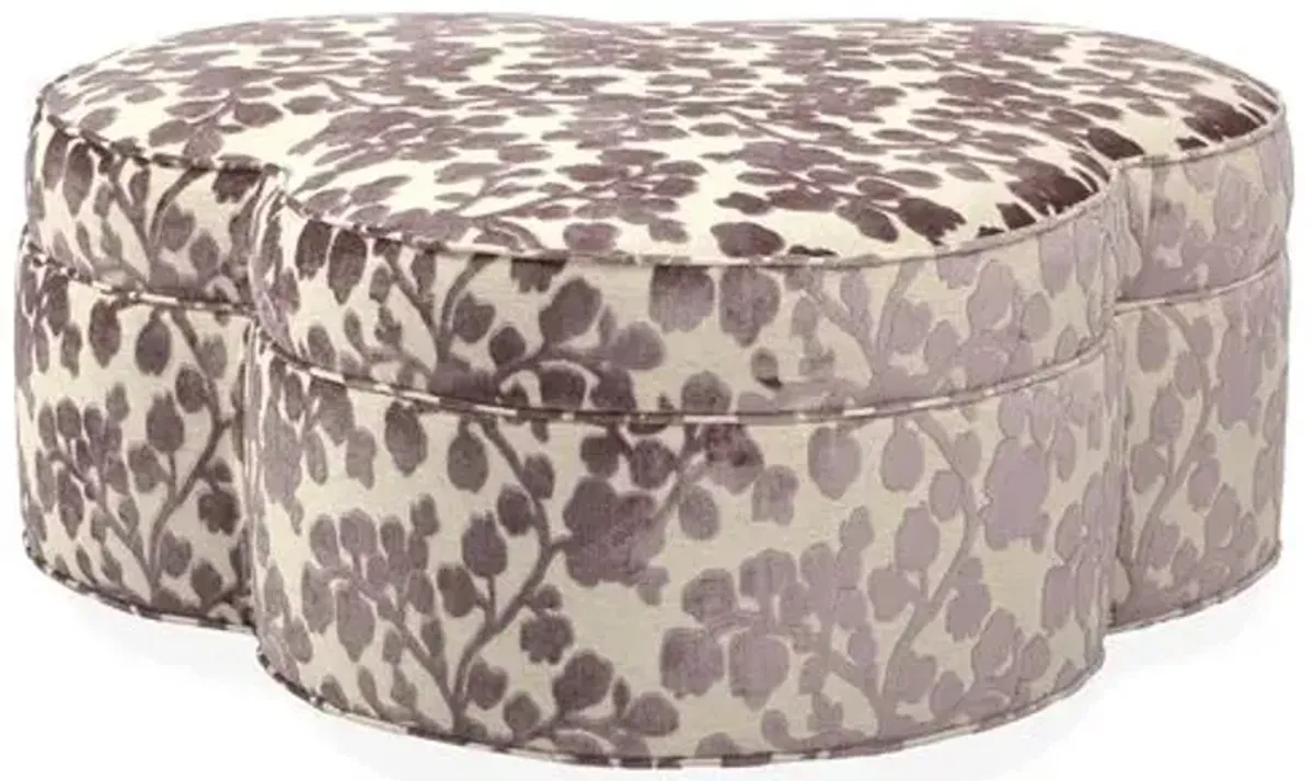 Portsmouth Upholstered Ottoman - Amethyst Velvet - Purple