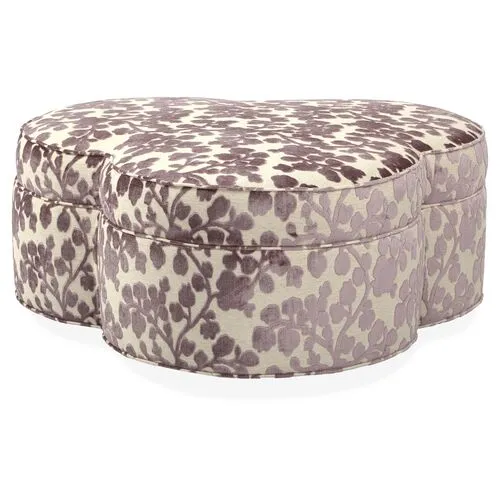 Portsmouth Upholstered Ottoman - Amethyst Velvet - Purple