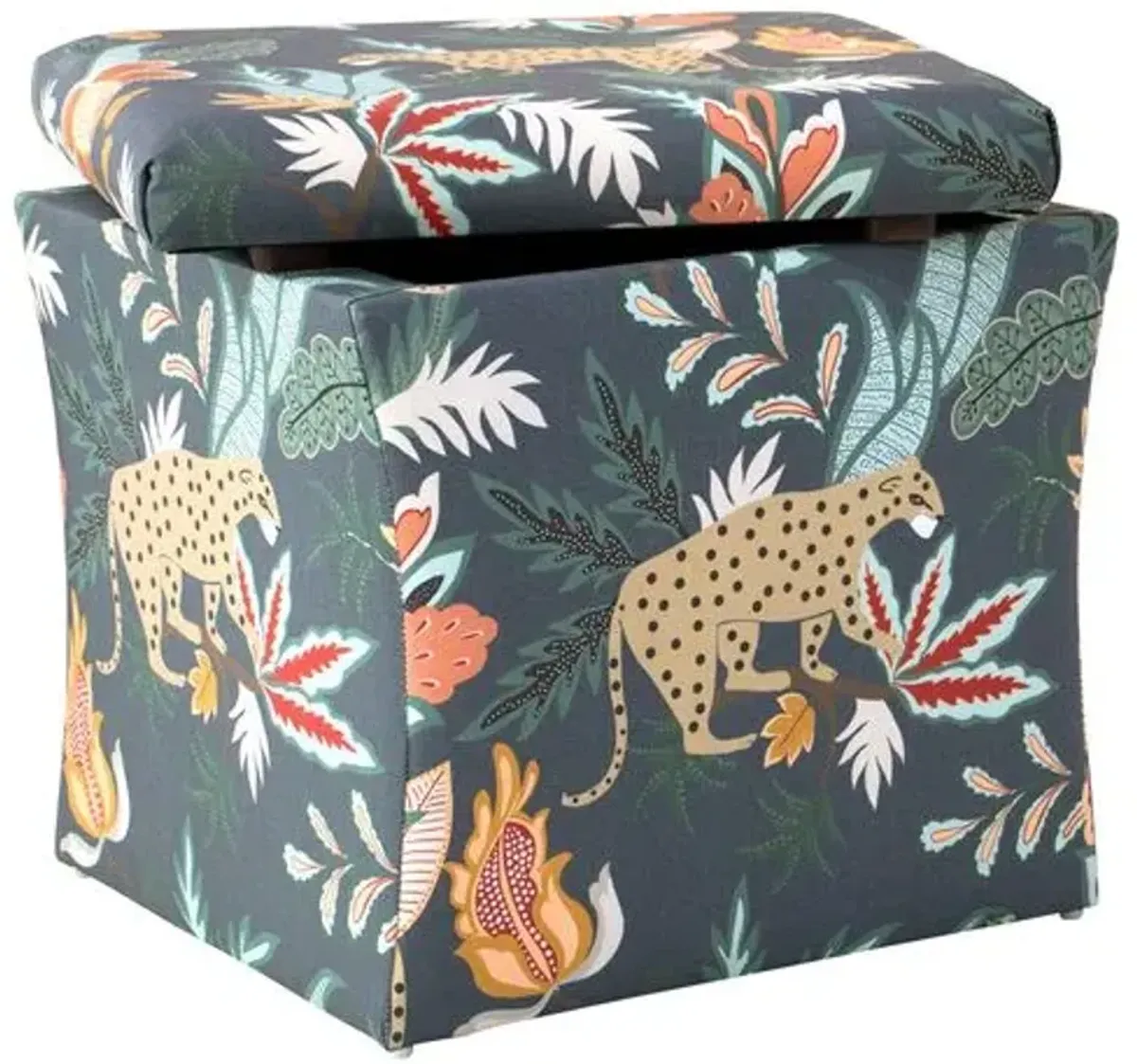 Maria Storage Ottoman - Safari - Handcrafted - Blue