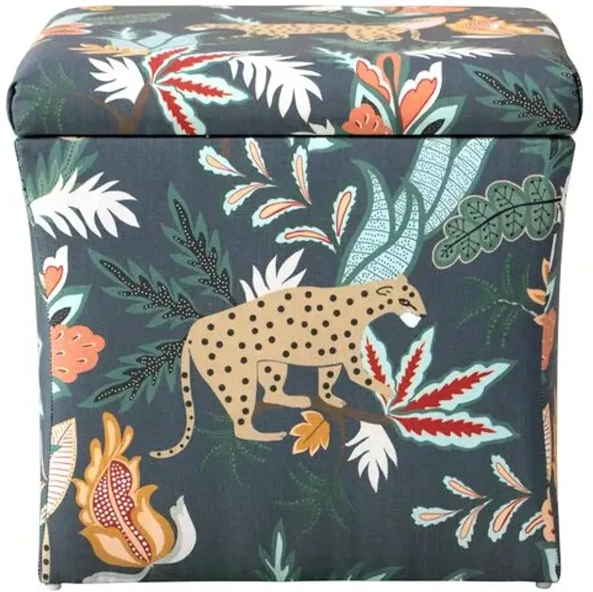 Maria Storage Ottoman - Safari - Handcrafted - Blue