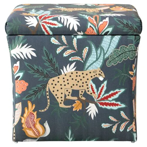 Maria Storage Ottoman - Safari - Handcrafted - Blue