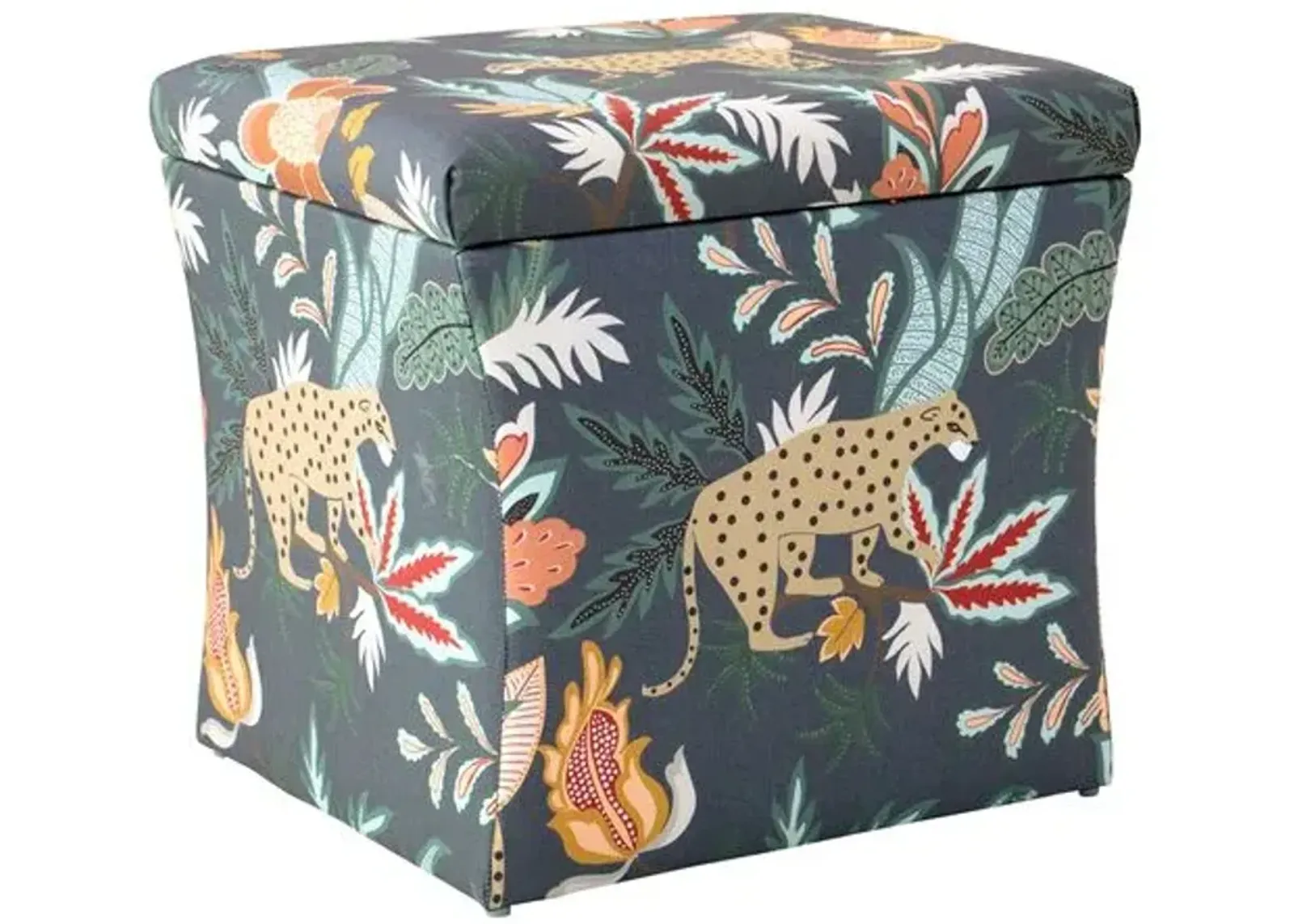 Maria Storage Ottoman - Safari - Handcrafted - Blue