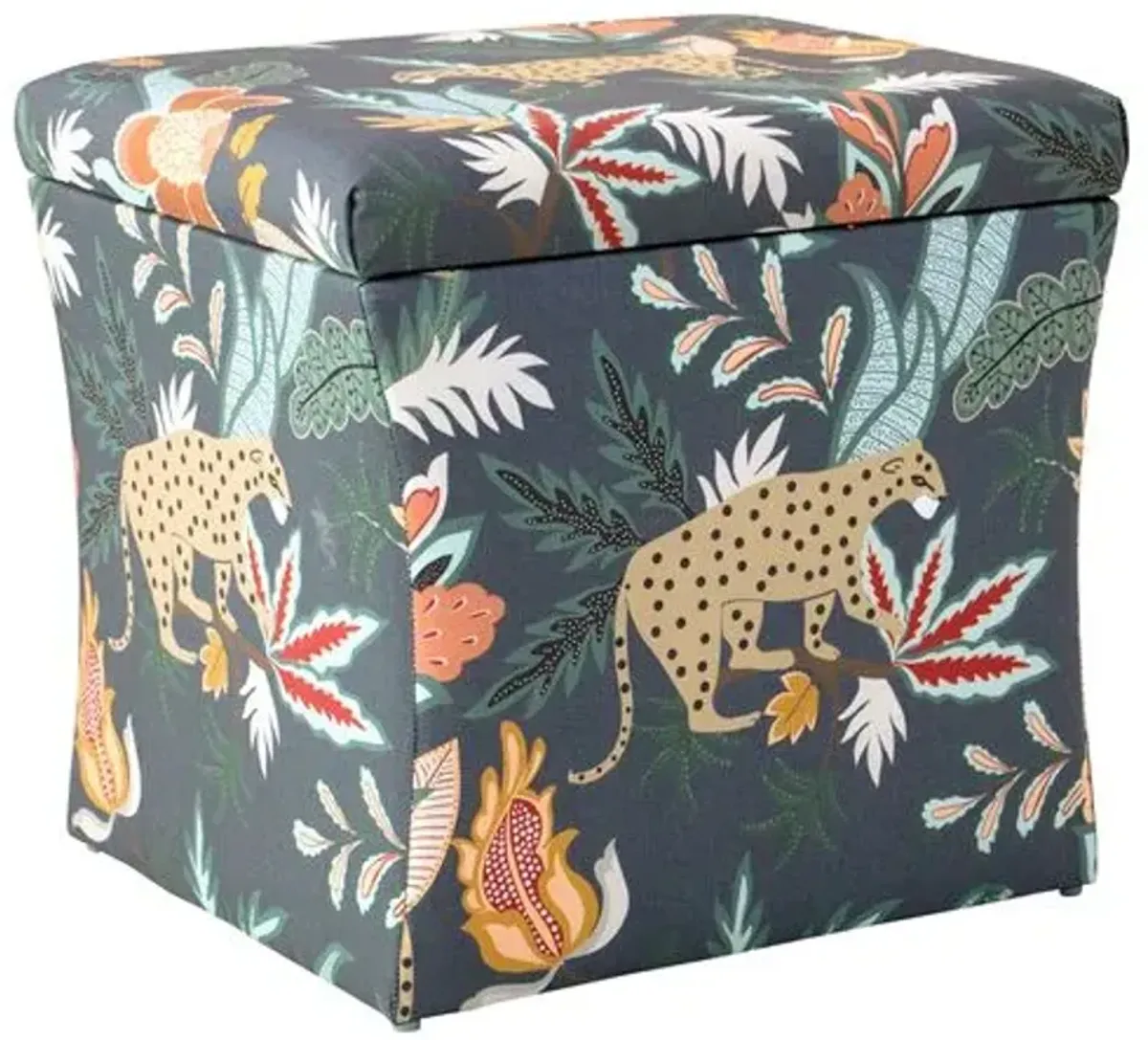 Maria Storage Ottoman - Safari - Handcrafted - Blue