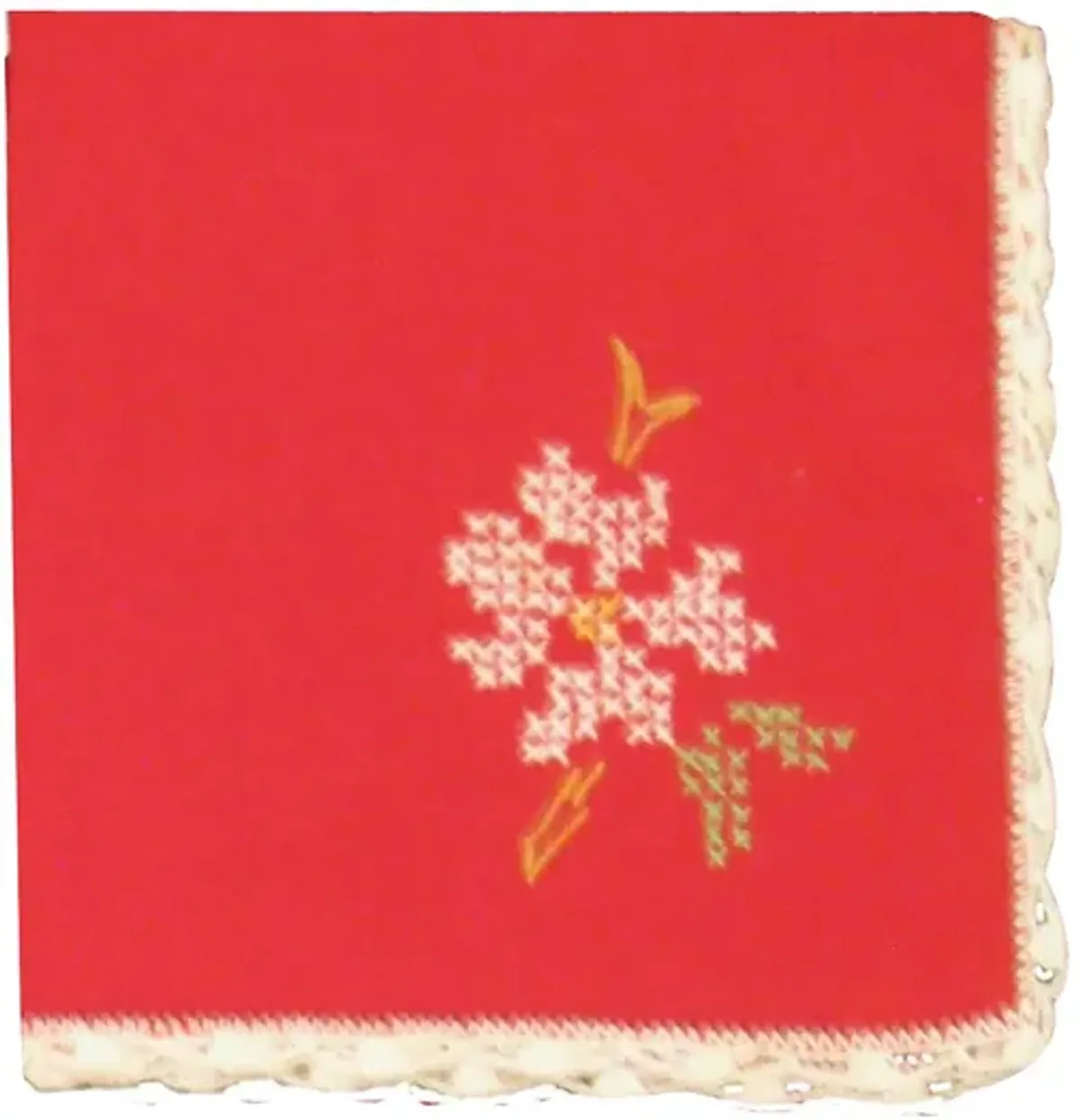 Red Cross-Stitch Napkins - Set of 4 - Chez Vous