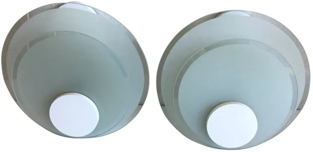 Lightolier Circle Sconces - Set of 2 - C the Light Interiors - White