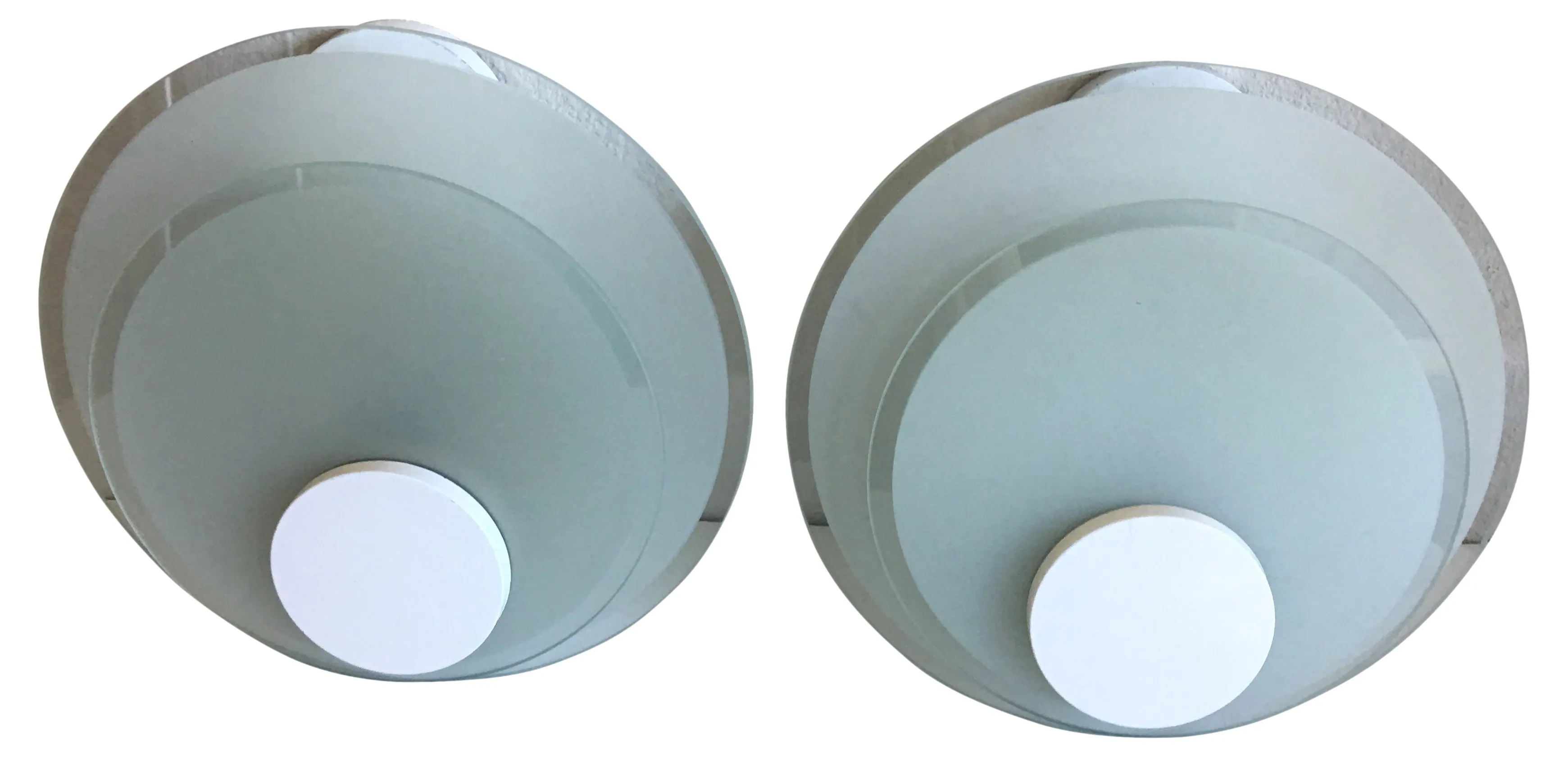 Lightolier Circle Sconces - Set of 2 - C the Light Interiors - White