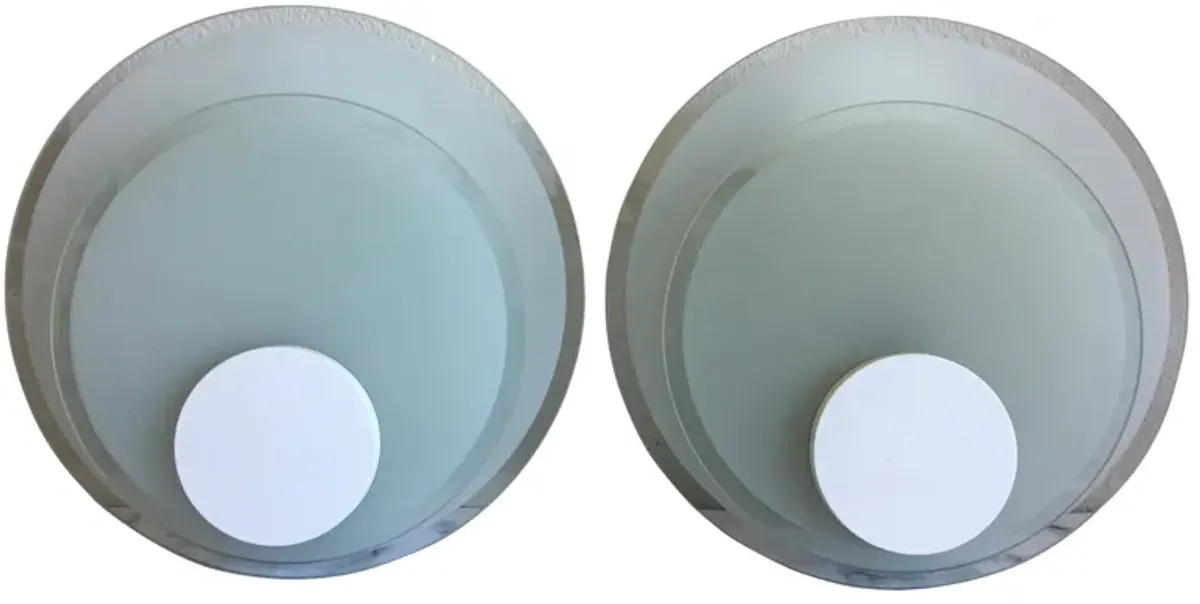 Lightolier Circle Sconces - Set of 2 - C the Light Interiors - White