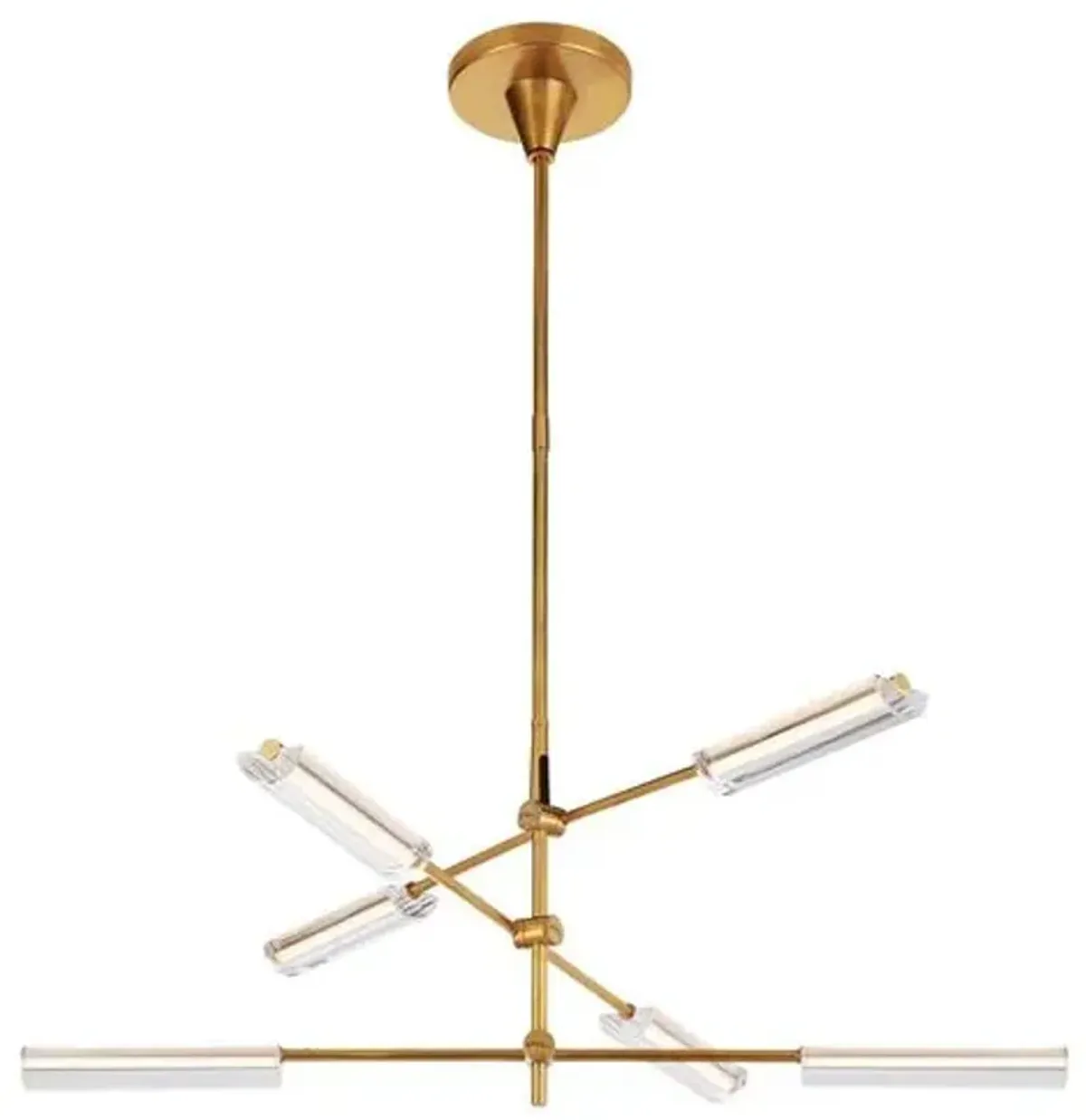 Daley 6-Light Chandelier - Acrylic - Polished Nickel - Silver