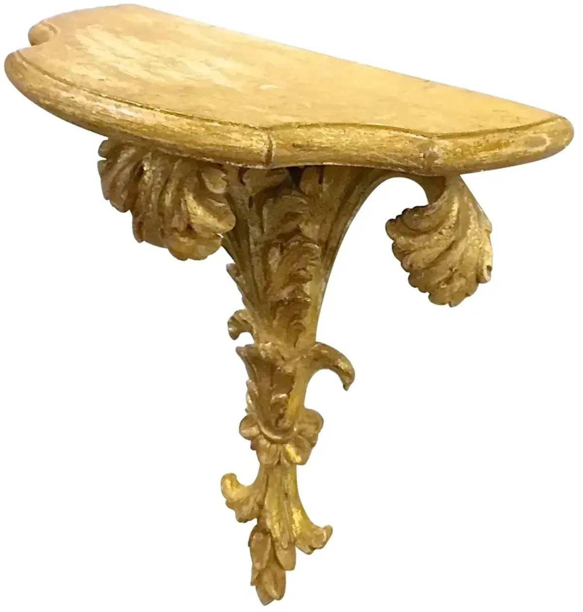 Italian Giltwood Acanthus Wall Shelf - Vermilion Designs - Gold