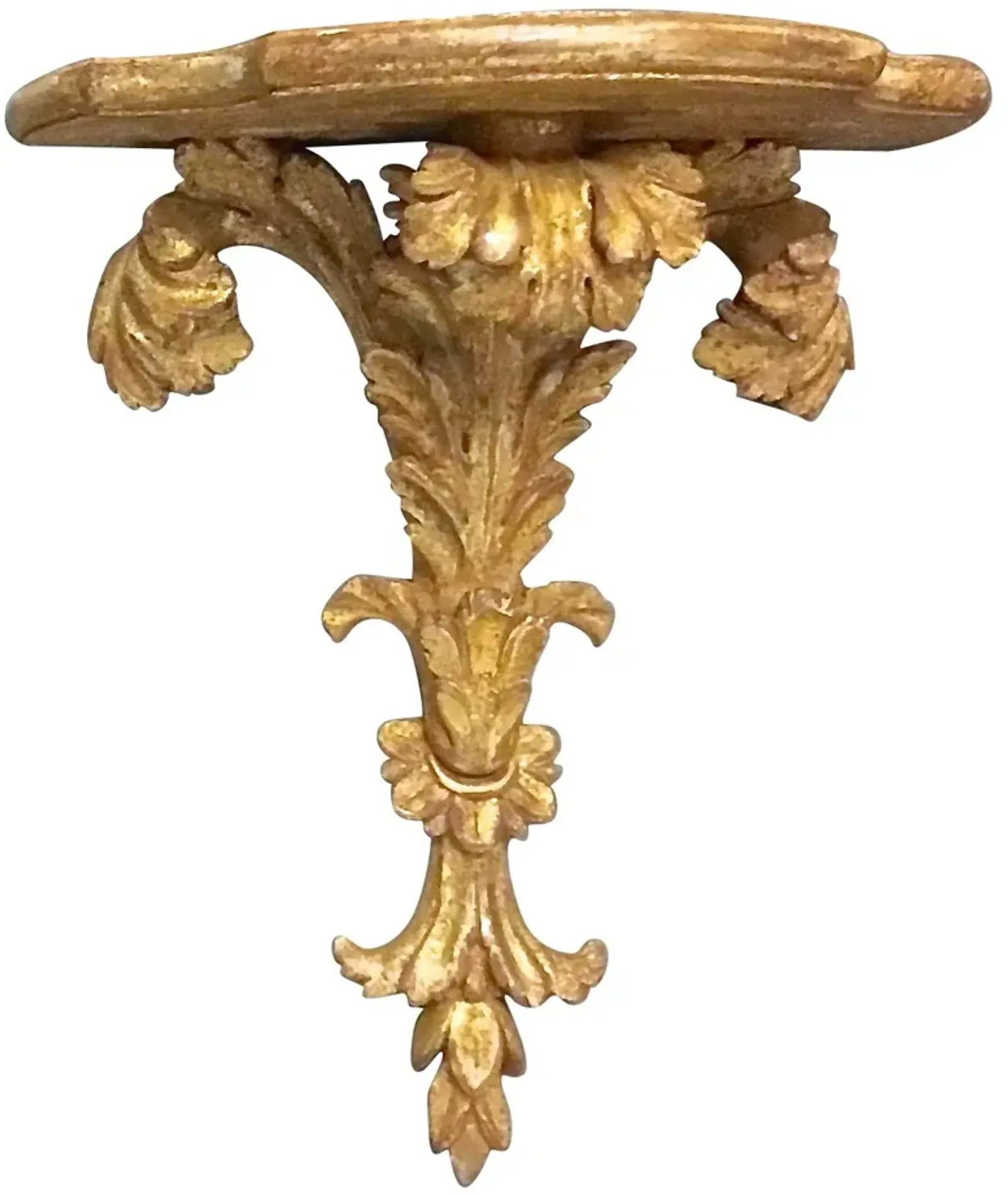 Italian Giltwood Acanthus Wall Shelf - Vermilion Designs - Gold