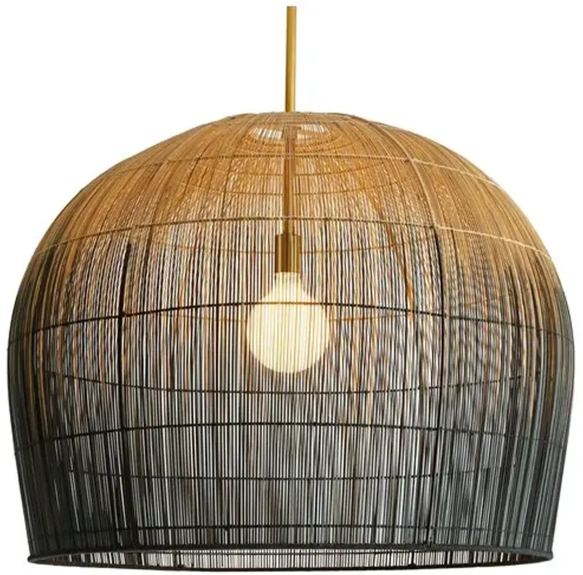 Swami Large Pendant - Natural/Black Ombre - Arteriors - Handcrafted - Beige