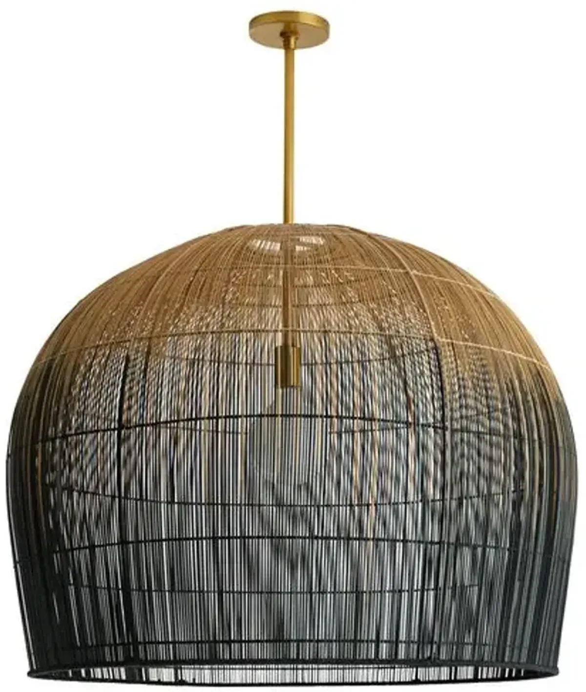 Swami Large Pendant - Natural/Black Ombre - Arteriors - Handcrafted - Beige