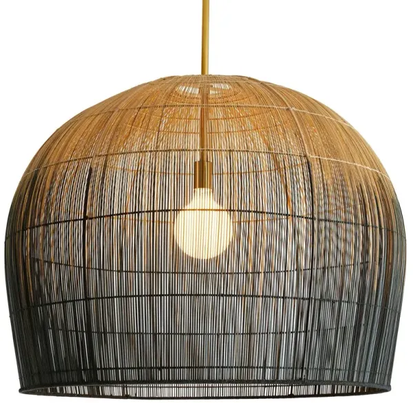 Swami Large Pendant - Natural/Black Ombre - Arteriors - Handcrafted - Beige