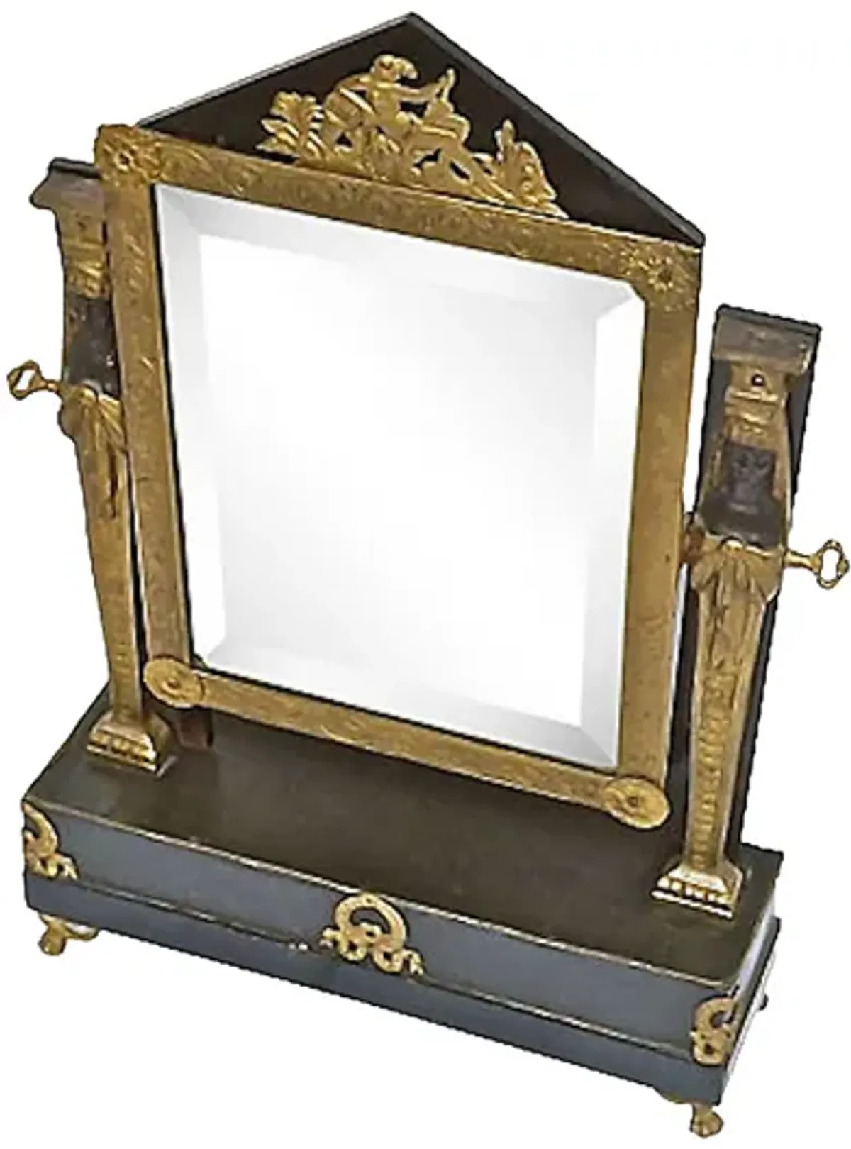 Antique French Empire Vanity Mirror - Vermilion Designs - Gold