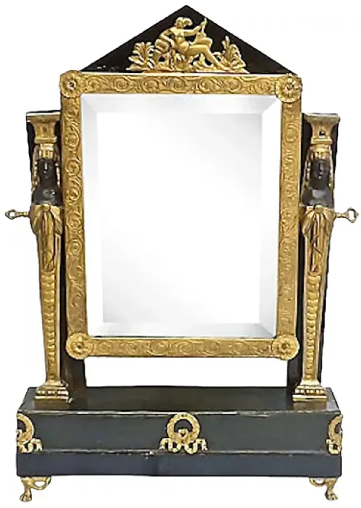 Antique French Empire Vanity Mirror - Vermilion Designs - Gold